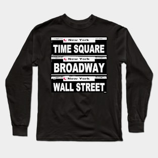 NEW YORK Street Sign Scenes of New York Long Sleeve T-Shirt